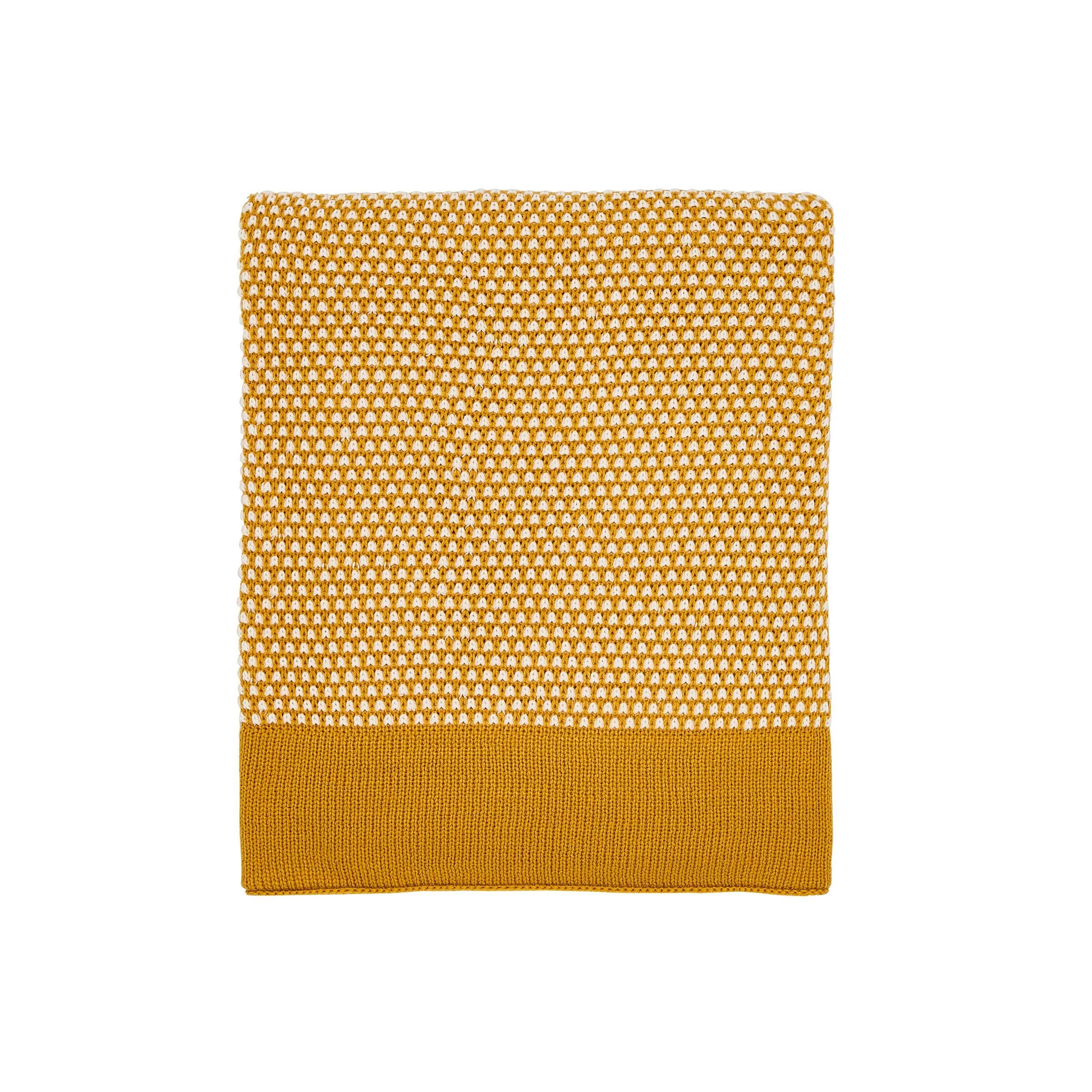 Cassia Grove Knitted Throw By Helena Springfield In Cinnamon Yellow